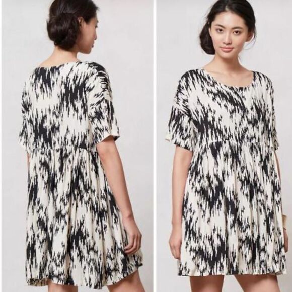 Ganni Monochrome Abstract Print viscose Dress, S - Picture 1 of 10